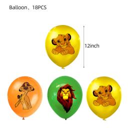 Suprimentos para lembrancinhas de festa de leão, canudos reutilizáveis para beber, simba, leão, balão, caixa de pipoca, adesivos para crianças, decorações de aniversário - Image 3