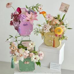 Caixa De Arranjo De Flores Estilo Chinês, Caixa De Presente De Embalagem De Arte Floral Criativa, Buquê Romântico Dia Dos Namorados Dia Das Mães - Image 1