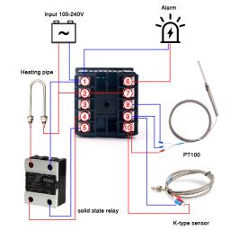 REX-C100 Controlador de Temperatura PID, Termostato Digital, Saída 40A SSR, Tipo K Termopar, 220V, 400 Graus - Image 4