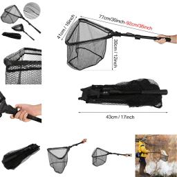 Rede de pesca dobrável com alça telescópica antiderrapante, rede de pouso para crianças, adultos em água salgada e água doce - Image 4