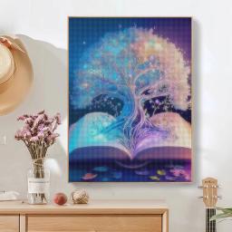 Kits de pintura diy 5d diamante para adultos, arte diamantada da árvore branca da vida, broca completa, iniciantes artesanato para casa - Image 2
