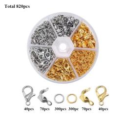 DIY Kit Fecho Lagosta para Colar, Pulseira e Brinco Fazendo Acessórios, Ouro e Sliver, Jump Ring, Crimp Bead Capa, 820Pcs - Image 5