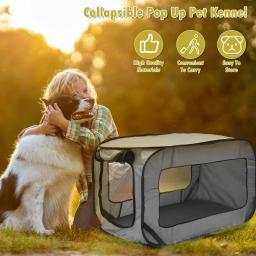 Dobrável Pet Travel Crate com Saco De Armazenamento, Pop Up Dog Crate, Canil Pequeno Do Cão, Barraca Caixas De Gaiola, 36,6 × 20,5 × 20,5 em - Image 6