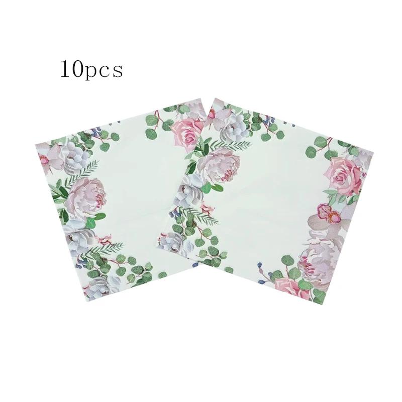 Conjunto Louça Festa Flor Dourada, Pratos De Papel Descartáveis, Copos, Guardanapos, Festa De Chá, Casamento, Chuveiro De Bebê, Aniversário, Suprimentos De Decoração - Image 1