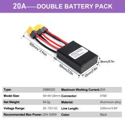 Módulo paralelo de bateria dupla XT60 para bicicleta elétrica, 20A, 30A, conexão 40A, 20V-72V DC - Image 2