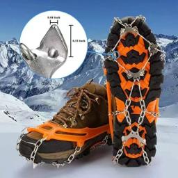 Inverno ao ar livre caminhadas escalada neve picos crampons chuteiras garras de corrente apertos botas capa pinça de gelo pico para sapatos anti deslizamento - Image 2