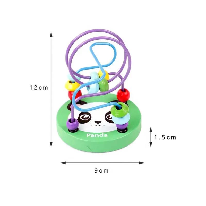 Montessori Educational Math Toy para crianças, brinquedos de madeira, círculos grânulo, labirinto de arame para crianças, quebra-cabeças de madeira - Image 1