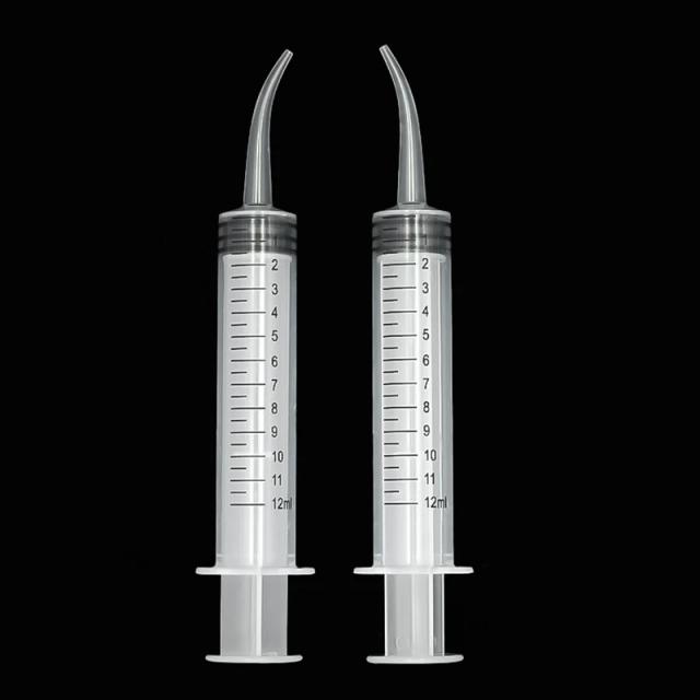 Seringa de Plástico de 12ml para Alimentação de Aves e Amamentação com Pigeon Medicine, Sem Agulha e Design de Cotovelo