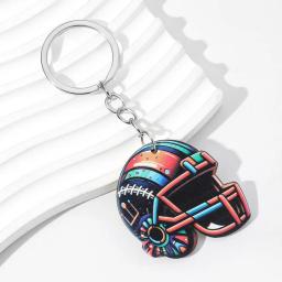 Futebol americano lembrança chaveiro pingente, jóias esportivas, mini capacete, chaveiro do carro, ornamento do saco - Image 1