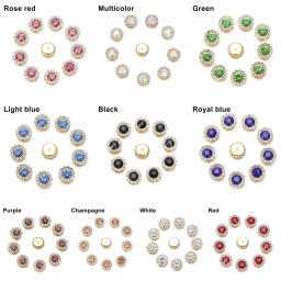 10 pçs botões de strass em forma de flor de cristal brilhante pedra de vidro de aço inferior roupas decoração acessórios de costura - Image 5