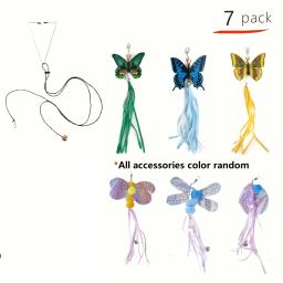 Conjunto Interativo Brinquedo Pena para Gato, Varinha Retrátil com Cabeça De Substituição De Recarga, Pet Teaser, 14Pcs - Image 6
