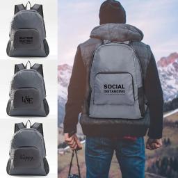 Mochila dobrável leve esportes de viagem caminhadas escalada saco texto impresso portátil ao ar livre pacote para mulher - Image 1