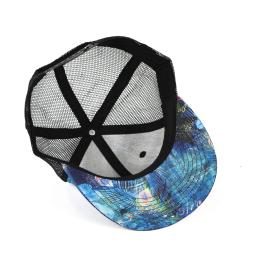 Boné de beisebol com impressão de penas para homens e mulheres Hip Hop, chapéu de camionista de malha respirável, streetwear, viseira plana, bonés snapback, verão - Image 6