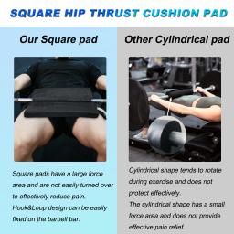Almofada de impulso quadrada do quadril, Espuma extra grossa protetora, Barbell, Halterofilismo, Hip Thrusts, Pontes de glúteos, Exercícios, Home Gym - Image 4