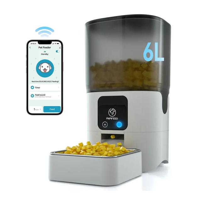 Alimentador Automático Inteligente para Pets com Controle por App e Alimentação Remota para Gatos e Cães, 1 a 30 Refeições Diárias via Wi-Fi