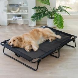 Elevada ao ar livre levantada Berços cama para cães grandes, Cama portátil em pé Pet, Malha respirável lavável, antiderrapante - Image 1