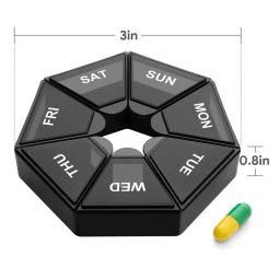 Caso De Pílula De Plástico Portátil, Titular Tablet, Candy Box, Dispenser Container, Organizador De Viagem, 7 Dias De Armazenamento, 7 Grades - Image 6