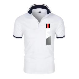 Camisa polo de manga curta bordada masculina, lapela antipillin, slim fit, moda casual de negócios, nova, verão, 2023 - Image 2
