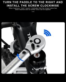 RIDERACE-Bicicleta Torque Wrench Set, Bicicleta Allen Key Tool, Pro Socket Spanner, Motocicleta Repair Kit, Dual Direction, 1/4 ", 2-24Nm, 15Pcs - Image 5