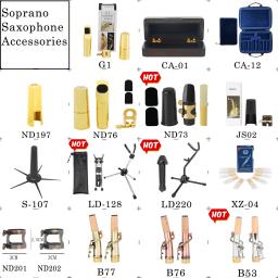 Saxofone soprano Acessórios Set, Sax Boquilhas, bocais com Reed Clip, Pescoço Bend, em linha reta, Sopros Instrumentos Acessório - Image 1