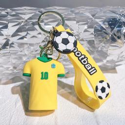 Futebol Cup Estrela do atleta camisa esporte 3D Silicone boneca chaveiro futebol fã Ronaldo Neymar Mbappé Jersey Pendent Keyring presente - Image 6