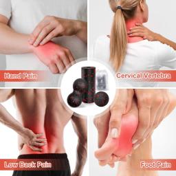 Rolo de massagem oco para ioga, conjunto de bola de amendoim, coluna de espuma de fitness epp para dor nas costas, pernas, quadril, alongamento de tecidos profundos, relaxamento muscular - Image 3