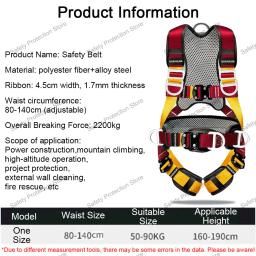 Five Point High Altitude Work Safety Harness, Cinto De Segurança De Corpo Inteiro, Treinamento De Escalada Ao Ar Livre, Equipamento De Proteção De Construção - Image 2