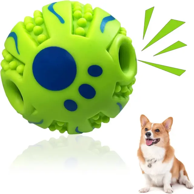 Bola Interativa para Cães com Som Engraçado, Ideal para Treinamento de IQ e Limpeza Dental, 3.94 Polegadas