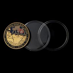 Moeda de Desafio Banhada a Ouro e Prata, 75 ° Aniversário da Segunda Guerra Mundial, França Dia D Normandia, 1999 4.6.6 - Image 3