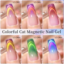 LILYCUTE-Gel Polonês Magnético Gato Dupla Luz, Nail Art, Espumante, Arco-íris, Semi Permanente, UV, Ímã, Esmalte, 7ml - Image 3