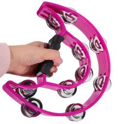 Mão manivela instrumentos musicais para adultos, Handheld ferro pandeiro percussão, roxo - Image 4