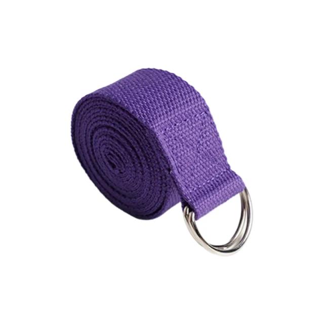 Cinto de Yoga Algodão Fitness 183x3.8cm Ajustável D-Ring Pilates