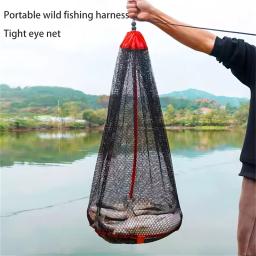 Saco de malha de pesca dobrável espessamento rede de peixes vivos com boca de pacote para rede de pesca/medusa/camarão/fusão/alhas armadilhas de pesca - Image 1