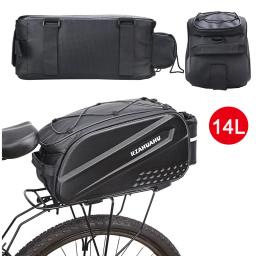 Multifuncional Bicicleta Rear Seat Bag, impermeável Ciclismo Bike Rack, Trunk Carga, Pannier Bag, Bolsa, Bolsa de Ombro, 14L - Image 3