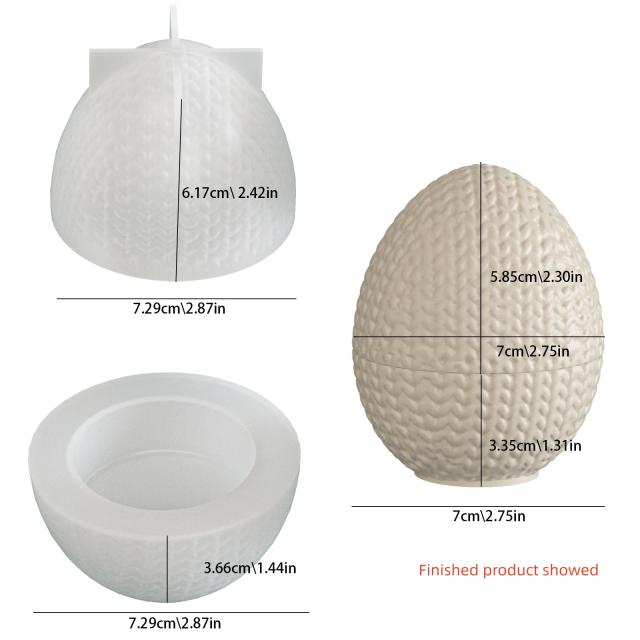 Molde de Silicone Ovo Oval Epóxi para Velas, Copos, Armazenamento, Gesso e Resina