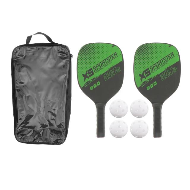 Conjunto Profissional de Raquetes de Pickleball em Fibra de Carbono para 2 Jogadores com 4 Bolas e Saco Portátil
