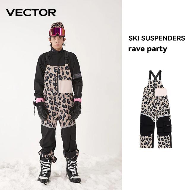 VECTOR Calça de Esqui Macacão Reto Masculino Feminino Impermeável Quente Inverno