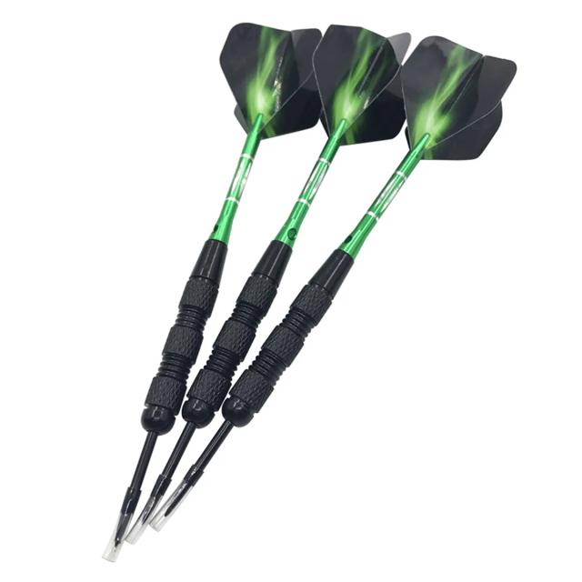 Dardos de Metal de Níquel Preto 20g para Competição Profissional e Treinamento - Conjunto com 3 Peças Esculpidas em Verde