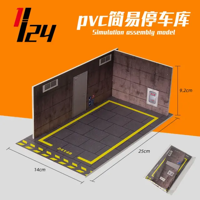 Diorama em PVC com Estacionamento para Miniaturas de Carros Diecast Escala 1:24 - Decoração para Meninos