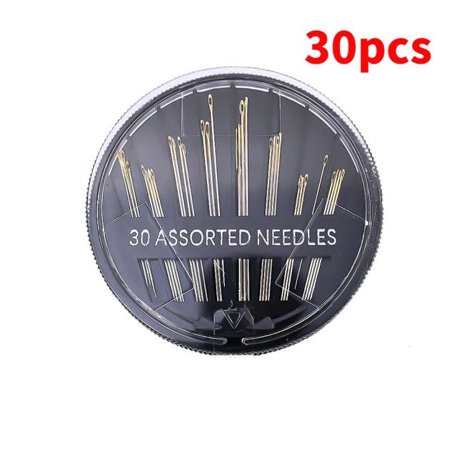 Conjunto Completo de Agulhas de Costura para DIY: 30 Peças em Vários Tamanhos com Linha de Bordado e Acessórios para Vestuário