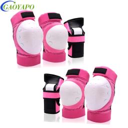 Conjunto de equipamentos de proteção para crianças jovens e adultas, joelheira, cotoveleiras, protetores de pulso, 3 em 1 para skate skate multi-esportes, 6 peças por conjunto - Image 1