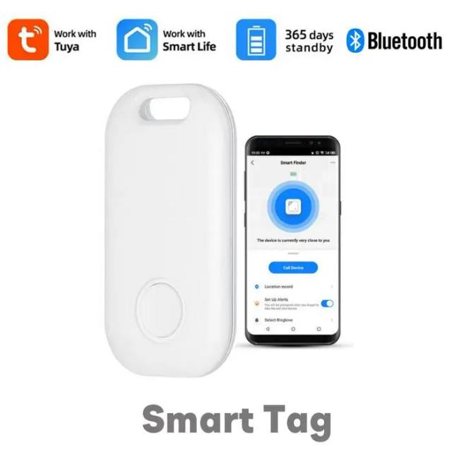 GPS Tracker Bluetooth Sem Fio Tuya: Localização Inteligente para Crianças e Pets com Alarme Anti-Perda e Registro de Localização