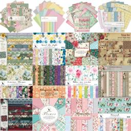 12 folhas de papel para scrapbooking com estampa de flores, cartão de papel de fundo vintage para artesanato de arte diy, material de colagem artesanal - Image 2