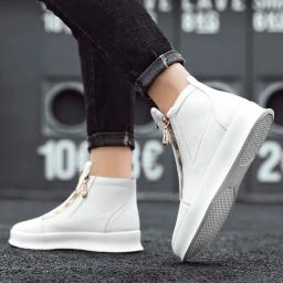 Novo zíper designer tênis masculino plataforma de luxo sapatos casuais de alta qualidade tênis masculinos na moda tênis de couro - Image 4