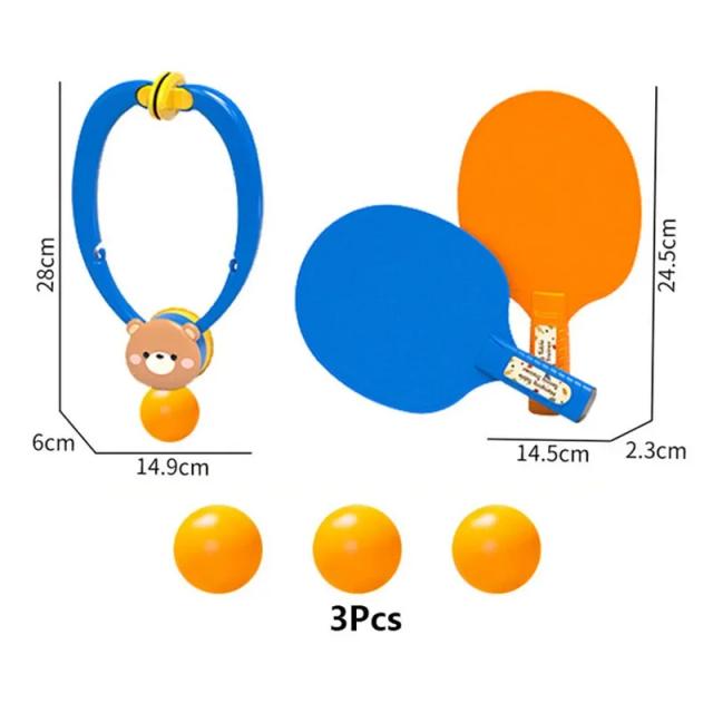 Treinador de Tênis de Mesa Interativo: Brinquedo Esportivo para Pais e Filhos com Raquete e Mini Bola para Diversão Indoor e ao Ar Livre