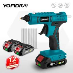 Yofidra 100W 260 °   Pistola de cola quente de alta temperatura para artes e diy ferramenta de reparo de calor elétrica pistola de cola quente para makita 18v bateria - Image 1