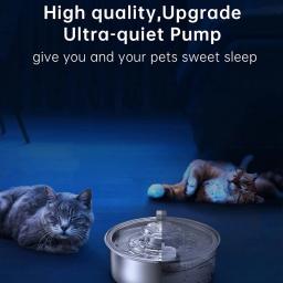 Fonte de água do aço inoxidável para gatos e cães, Bebedor automático com filtros do sensor - Image 6