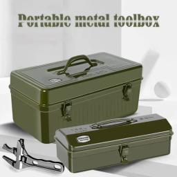 Profissional portátil Metal Tool Storage Box, Multi funcional grande caso impermeável, acessórios eletricista - Image 1