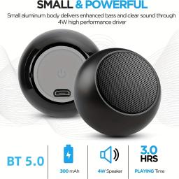 Caixa de música sem fio Mini Bluetooth, Subwoofer portátil M3, alto-falante impermeável TWS, livre - Image 1
