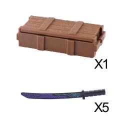 Bloco de construção moc militar figura acessório caixa arma kit bala samurai lâmina rpg bazuca camuflagem argamassa menino brinquedo presente k047 - Image 6